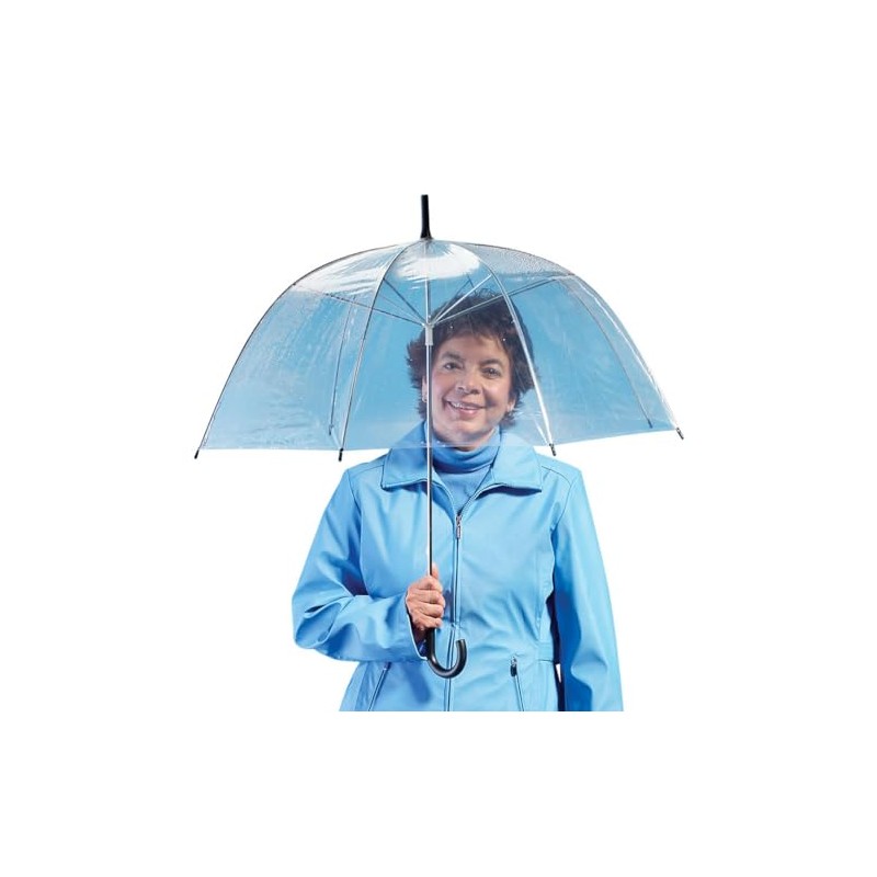 Clear Dome Umbrella, Durable Wind-Resistant Umbrella with Sturdy Bubble Design,