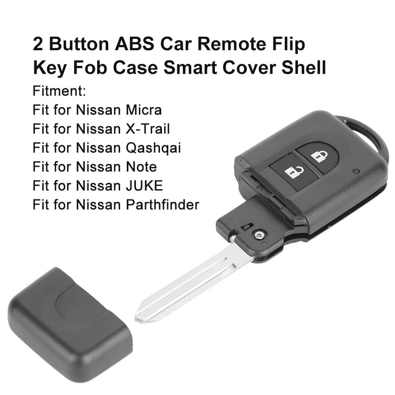 For Qashqai Car Key Shell 2-Button ABS Car Remote Key
