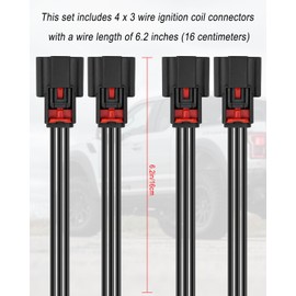 Ignition Coil Connector Pigtail Harness Fit for Ford V6 V8 Flex F150 2013-2019, Connector Pigtail Replace 9U2Z14S411EA S2280 WPT931, 4pack