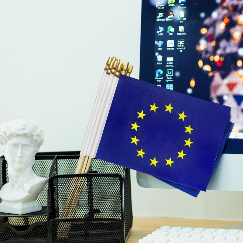 TSMD European Union Stick Flag EU Small Mini Hand Held
