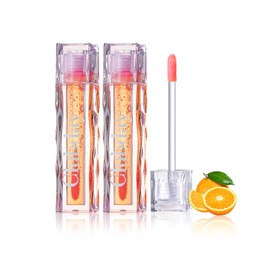 Clubday Color Changing Lip Oil, Magic Warm Change Moisturizing Lip Balm, Fruit Flavoured No-Sticky Plumping Lip Oil Long Lasting Hydrating High Shine Lip Care 0.16oz/4.5ml (2Pcs Set)-04
