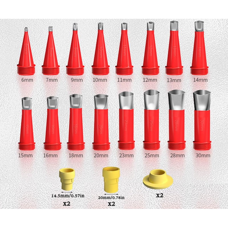 22 Pieces Caulking Nozzle Tool Kit, Universal Integrated Rubber Stainless