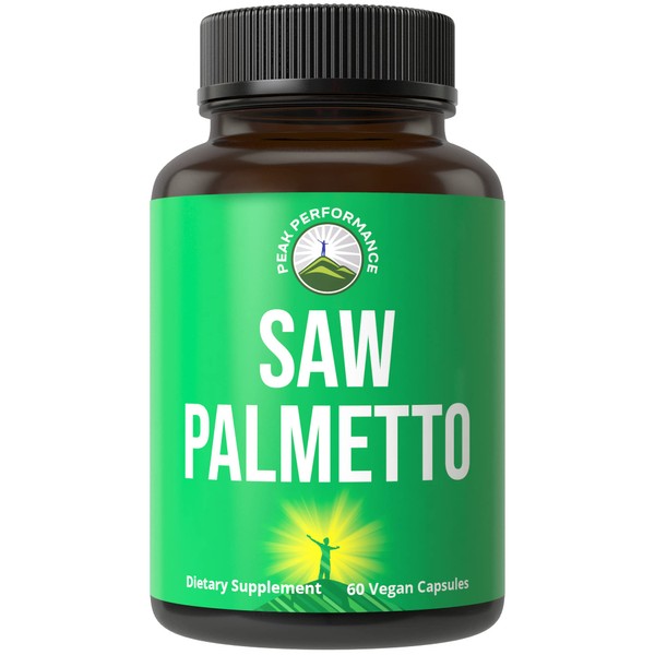 Peak Performance Saw Palmetto Capsules for Men and Women 1000mg All Natural Saw Palmetto Extract Pills for Prostate Support. DHT Blocker Supplement for Hair Loss, Prostate Health, Urinary Flow