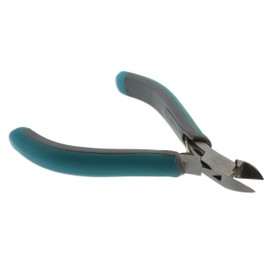 The Beadsmith Simply Modern Side Cutter, 4.5 inches (114mm) with Polished Steel Head, PVC Grip Handles and Double-Leaf Springs, Tool for Jewelry Making