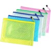 Voarge 25Pcs Zipper Folder Bags, A5 Plastic Wallets Mesh Zipper