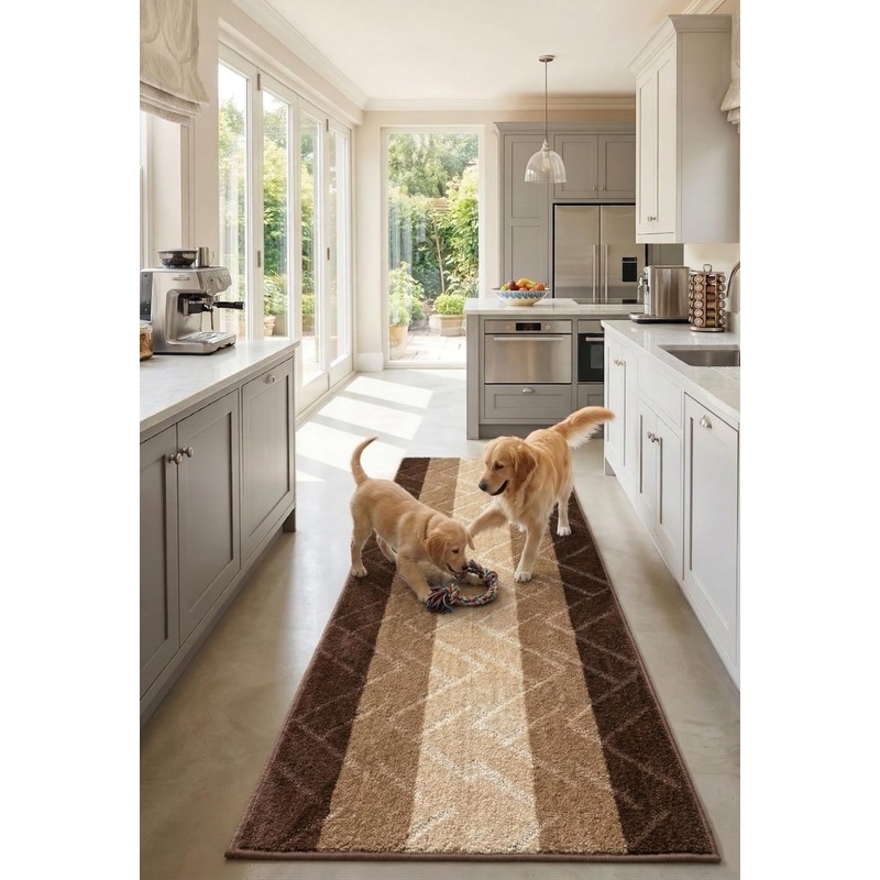 BestHomeCustom Custom Size Hallway Runner Rug Brown-Beige Color 31 inch