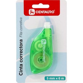 Centauro - Correction Tape 5mm x 6m Quick Dry High Adhesion and Softness for Writing, Perfect for Office and School Supplies, Random Color Green or Yellow