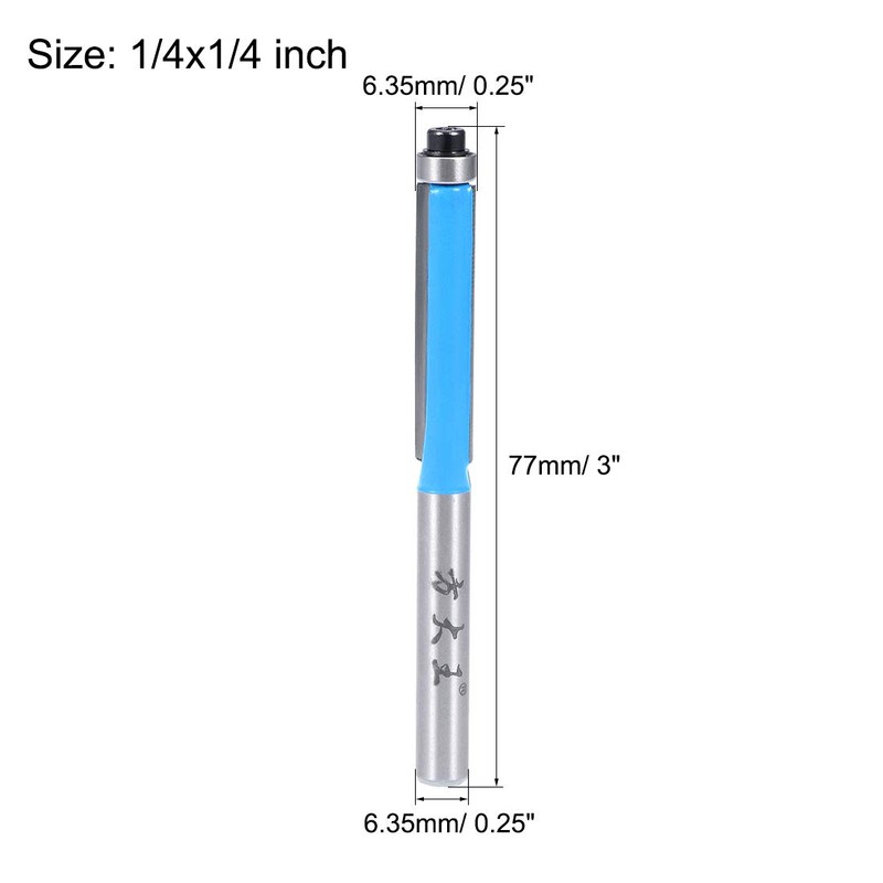 sourcing map Router Bit 1/4 Shank 1/4 inch Dia. Flush