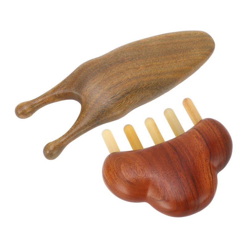 Sandalwood Massage Comb Wide Tooth Scalp Scraping Comb with Nose