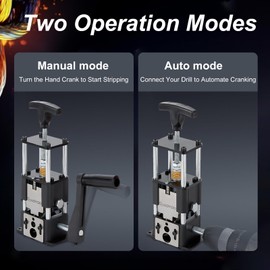 HAOYOO Wire Stripper Machine, Drill-Powered/Manual Two-In-One Wire Stripper Tool, Wire Stripping for 0.06"-1"(1.5~25 mm) Scrap Wire, Wire Stripping Tool for DIY Cable Copper (Black)