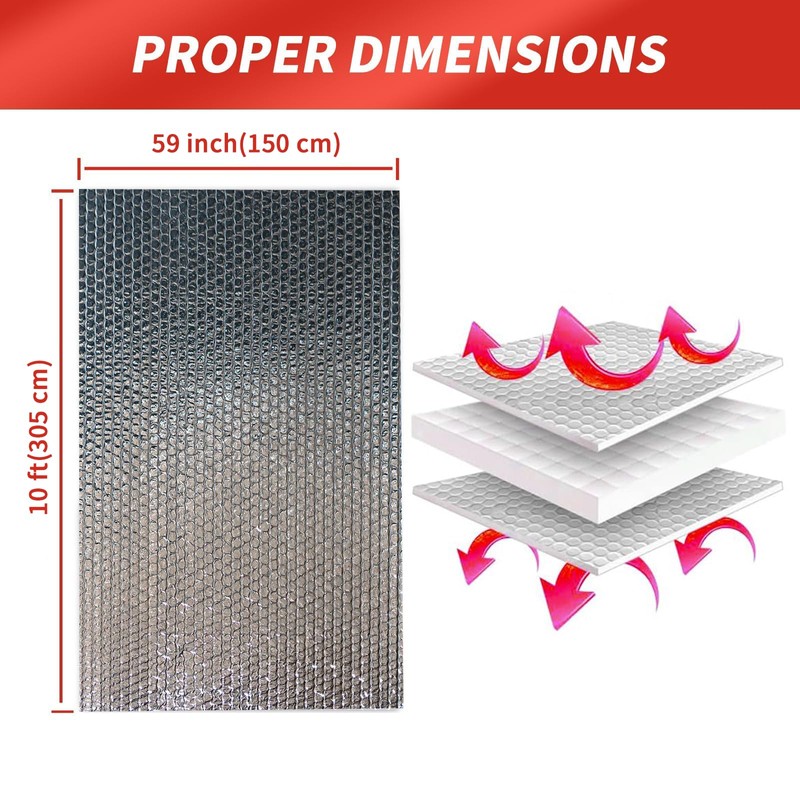 Aiglille Reflective Insulation Foam, 59 in W x 10 ft