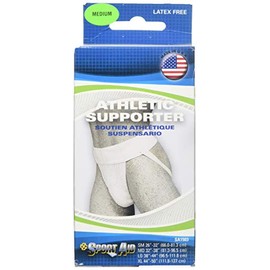 Sportaid Athletic Supporter,White,32"-38",Medium-1Ea