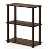 Furinno Turn-S-Tube 3-Tier Compact Multipurpose Shelf with Square Tube, Walnut/Brown