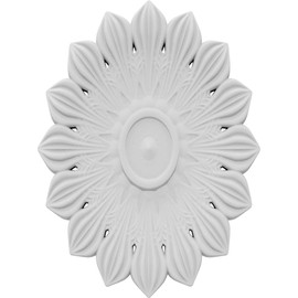 Ekena Millwork ROSC052X070WAVUF 5 1/4" W x 7" H x 1/2" P Extra Large Waverly Flower Rosette, White