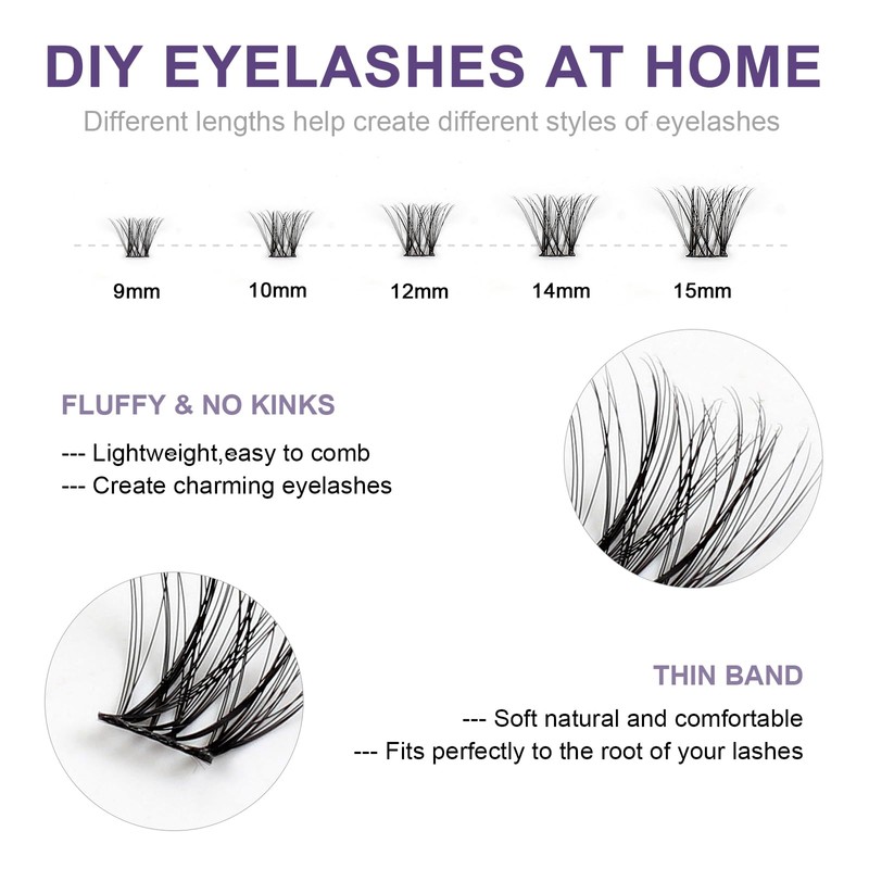 KISSXIAOYA Cluster Eyelash Extension, Lashes, Eyelash Curler, Eyelash Seal, Tweezers,