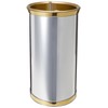 Kraftware Mylar Polished Chrome/Brass Waste Basket with 3/4-Inch Polished Brass