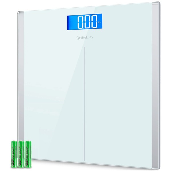 Etekcity Digital Body Weight Bathroom Scale with Step-On Technology, 400 Lb, White