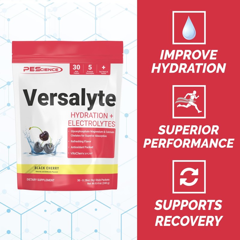 PEScience Versalyte Keto Electrolyte Powder, Sugar Free, Black Cherry, 30