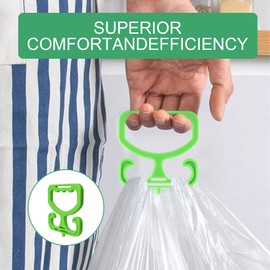 ROBOHOOK 2 Pcs Grocery Bag Carrier, Each Holds Up to 100lbs, Grocery Bag Carrier Handle Durable Heavy-Duty Comfortable Grip for Carry Groceries Bags, Shopping Bags and Buckets(Green)