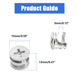 Litoexpe 15 x 12 mm Cam Lock Nut 10 Pcs, Joint Connector Locking Nuts Furniture Connecting Cam Fittings for Cabinet Drawer Wardrobe Dresser