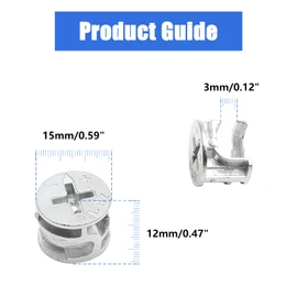 Litoexpe 15 x 12 mm Cam Lock Nut 10 Pcs, Joint Connector Locking Nuts Furniture Connecting Cam Fittings for Cabinet Drawer Wardrobe Dresser