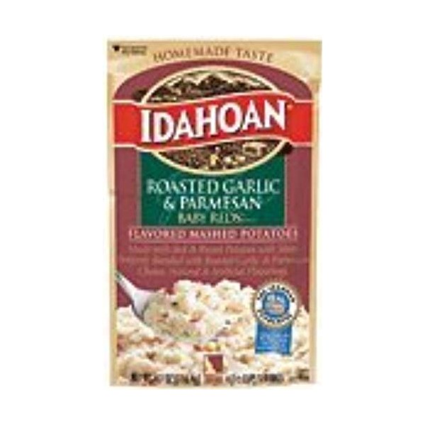 Idahoan Mashed Potatoes Baby Reds Roasted Garlic & Parmesan 4.1 oz (Pack of 12)