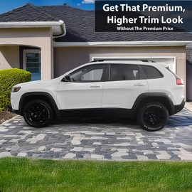 BOGAR TECH DESIGNS Side Window Chrome Delete Overlay Compatible with Jeep Cherokee 2014-2023, Gloss Black