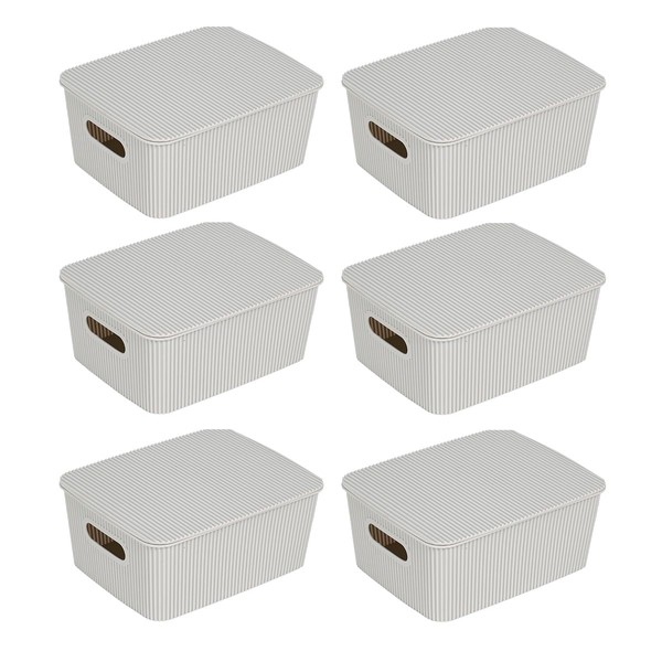 Glad Storage Baskets with Lids - Set of 6 Stackable
