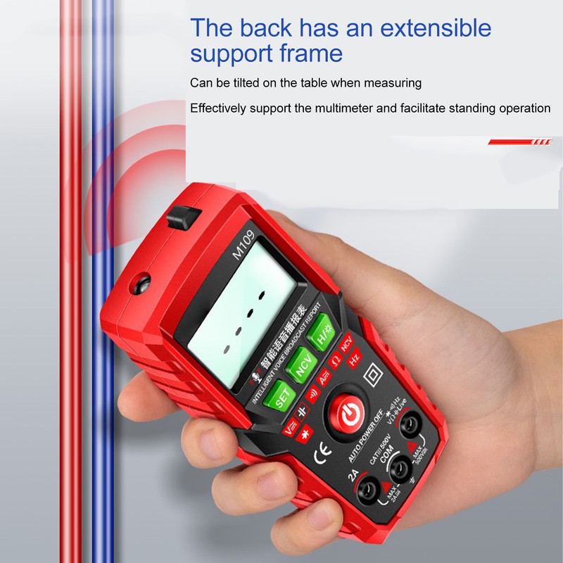 Digital Multimeter English Voice Broadcast Flashlight Backlit Screen Automatic Portable