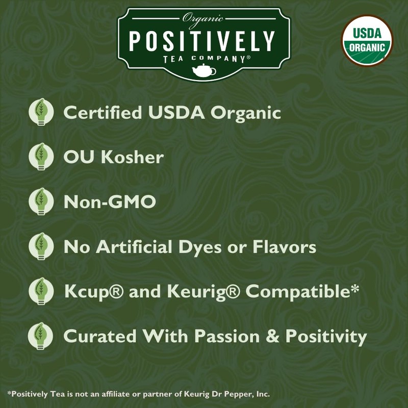 Organic Positively Tea Company, Spearmint Green Tea, K-Cup Compatible, 24