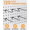 INCLY 120 Pack Black Pegboard Hooks, 4/6/8 Inch Peg Board