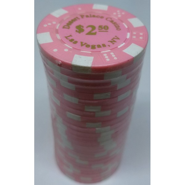 Poker Chips - (25) $2.50 Desert Palace 11.5 Gram Clay Composite
