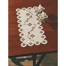 Permin Hardanger Table Runner Embroidery Kit Hardanger Beige Counted Pattern