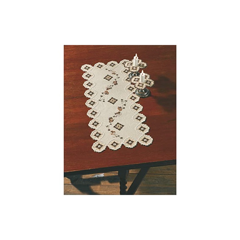 Permin Hardanger Table Runner Embroidery Kit Hardanger Beige Counted Pattern