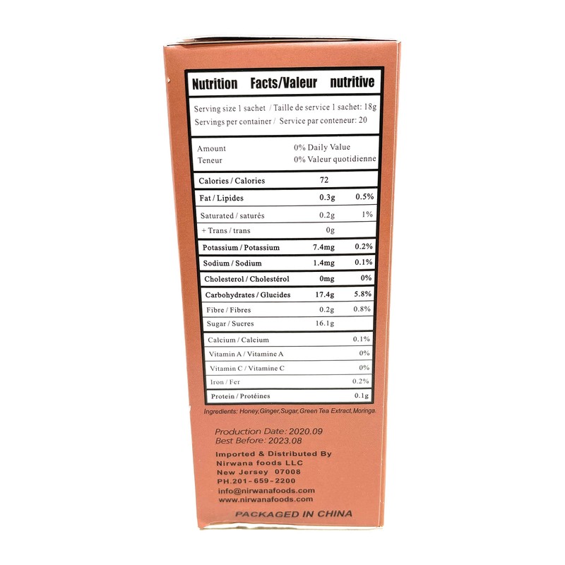 Nirwana Moringa Ginger Tea 20 Sachets Instant