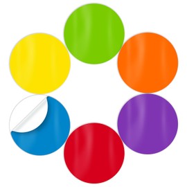 12 Pack Dry Erase Dots, 11" Stickers Circles, Wall Decals, 6 Assorted Colors, Easy to Remove, Washable Peel and Stick Vinyl Stickers for Classroom, Conferences, Events, by Better Office Products