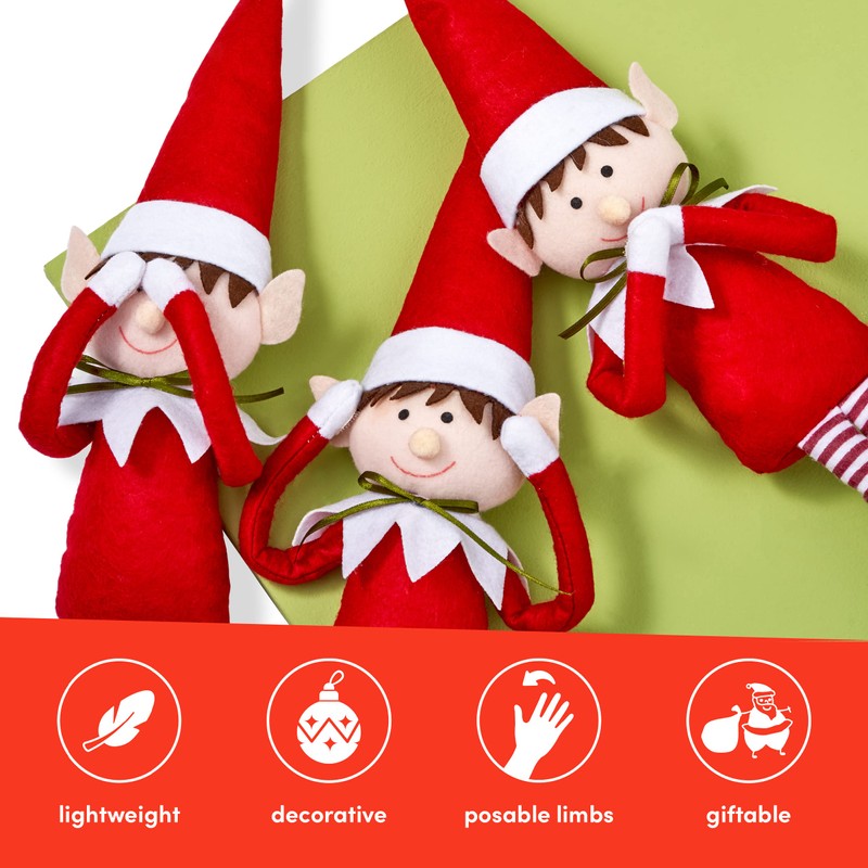 The TWIDDLERS 3 Sitting Gnome Figures for Christmas Made of