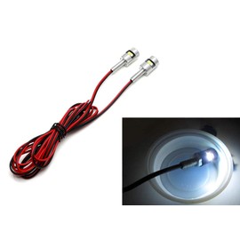 iJDMTOY Chrome Finish Stub-Mount Xenon White LED Number Plate Lights Compatible with Jeep/SUV Truck Spare Tire Mount License Plate or Relocated License Plate