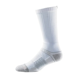 Strideline Men's and Women's Premium Athletic Socks, Crew-Length (1-Pack) White, Small