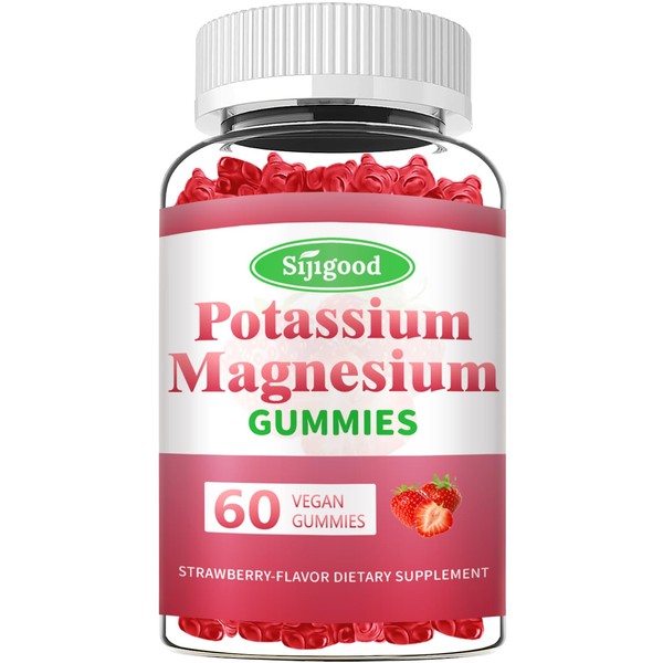 Potassium Magnesium Gummies, High Absorption Magnesium Potassium Supplement with Vitamin
