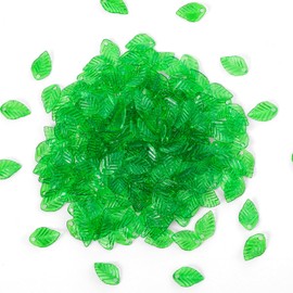 300 Pcs Leaf Beads for Jewelry Making, Ymapinc Green Acrylic Leaf Charms, Acrylic Leaves Shaped Beads Charms, Leaves Jewelry Pendants for DIY Earrings & Necklaces