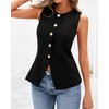 BTFBM Summer Sleeveless Blazer Vest For Women Dressy Button Down