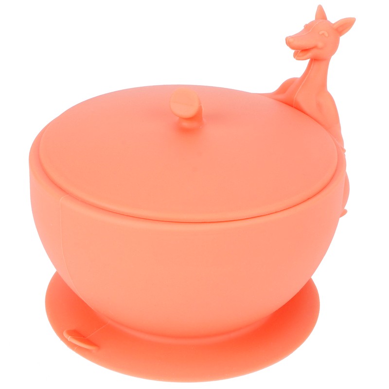 Cute Silicone Baby Feeding Bowl Spoon Set with Suction Base