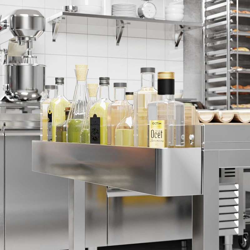 AmGood 36 in. Single Tier Stainless Steel Speed Rail Rack