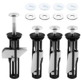 4Pcs Toilet Seat Fittings Toilet Seat Screws Quick Release Top Hinge Stainless Steel Toilet Seat Fixings Universal Toilet Seat Bolts for Blind Holes Easy Install Replacement Fixing Kit with Gaskets