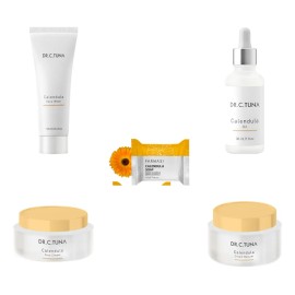 Kit Caléndula: 1 Crema + 1 Jabón + 1 Gel + 1 Aceite + 1 Bálsamo