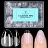 Extra Short Almond Nail Tips, 504pcs 12 Sizes, Soft Acrylic