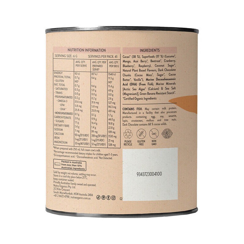 Nutra Organics Choc Whiz, 125g