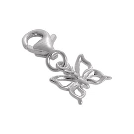 jewellerybox Sterling Silver Butterfly Outline Clip on Charm