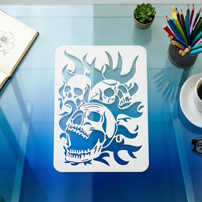 13Pcs Halloween Stencils, Skull Stencils for Halloween Decor